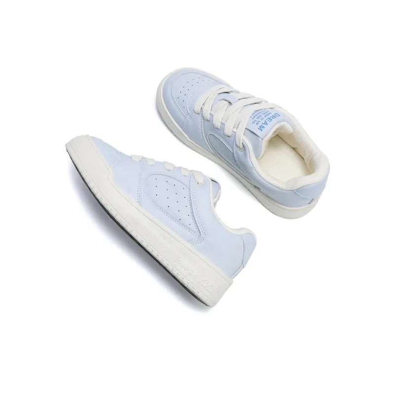 Mengsai Anti-Slip Wear-Resistant Low-Top Skateboard Shoes Women's Light Blue-4
