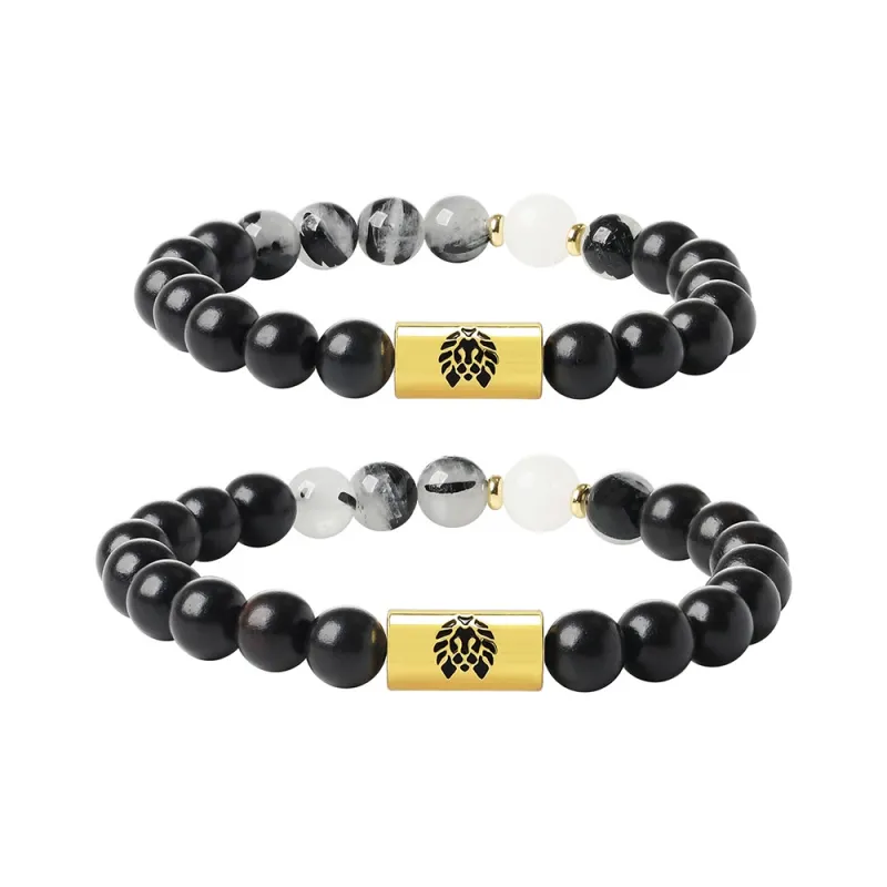 Rastaclat Chalcedony Small Lion Chinese Style Beaded Bracelet Unisex-8