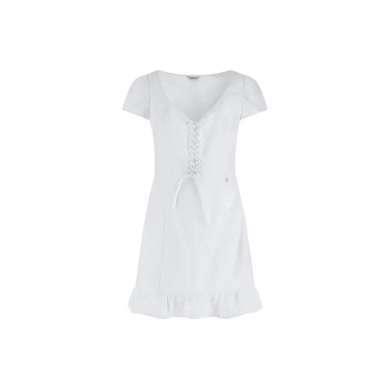 GUESS Short Sleeved Dresses Women's White-1