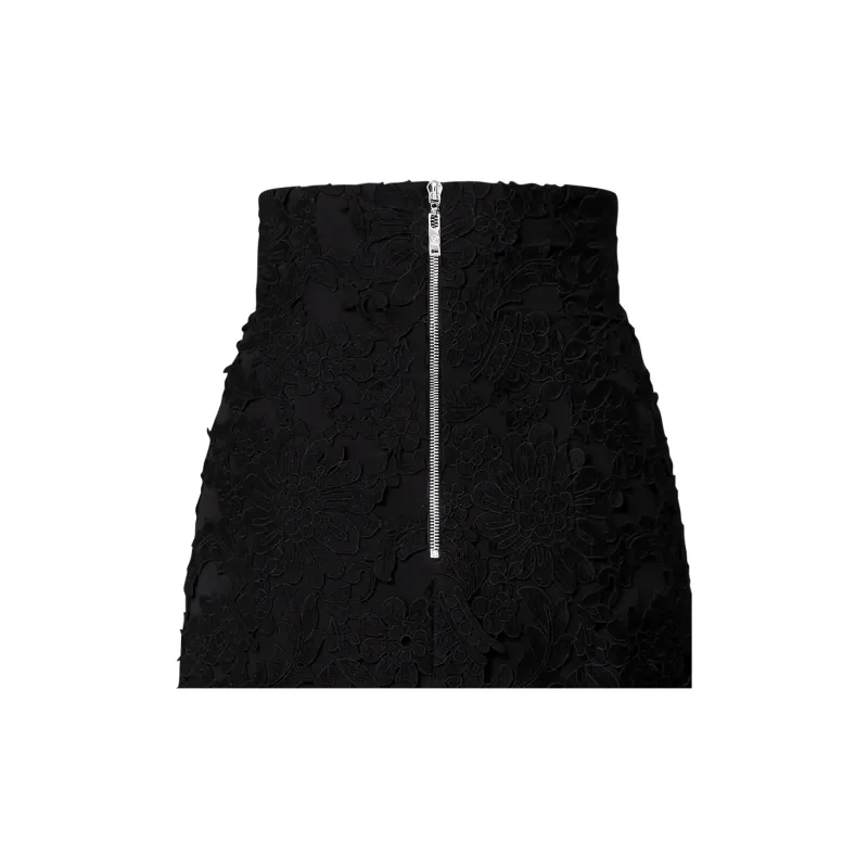 LOUIS VUITTON Floral Lace Mini Skirt-2