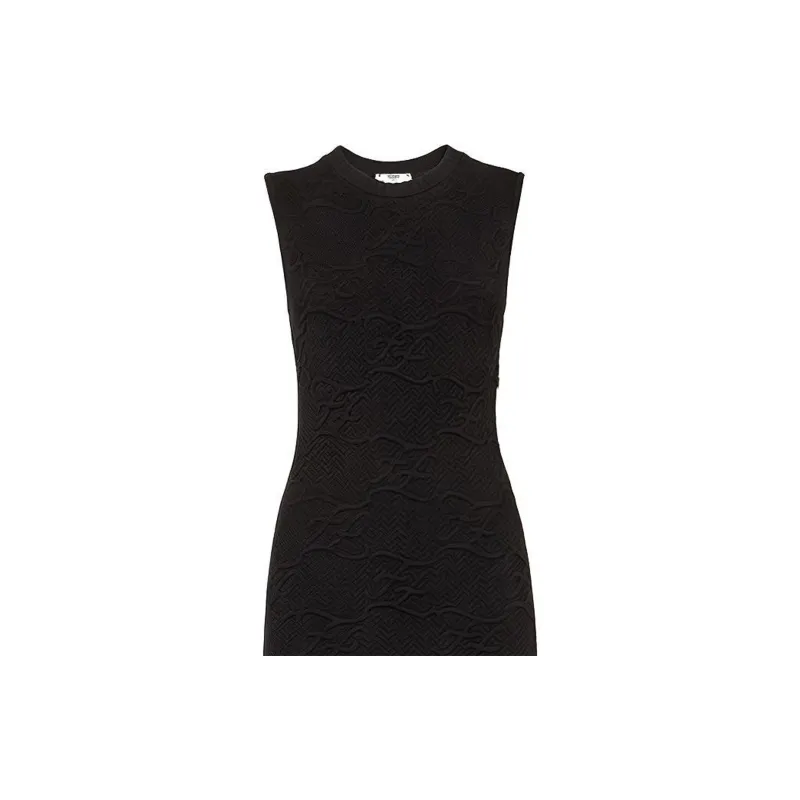 FENDI Sleeveless Dress Women's Black-3