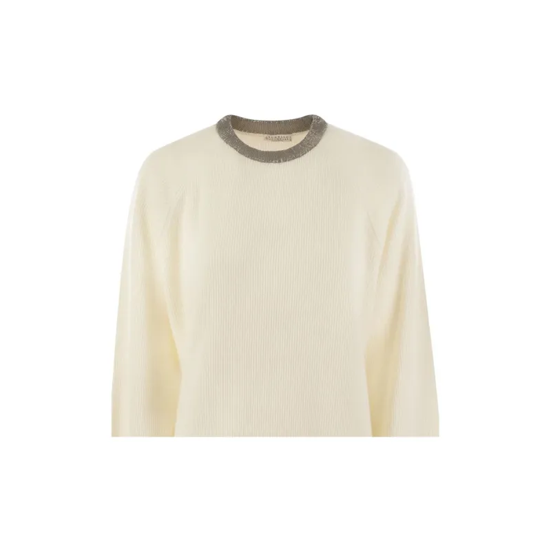 Brunello Cucinelli Crewneck Ribbed Knitted Jumper-4