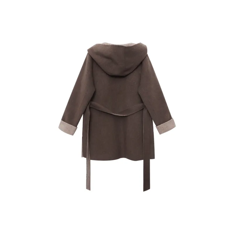 CHARM PICK Coats Women's Coffee-1