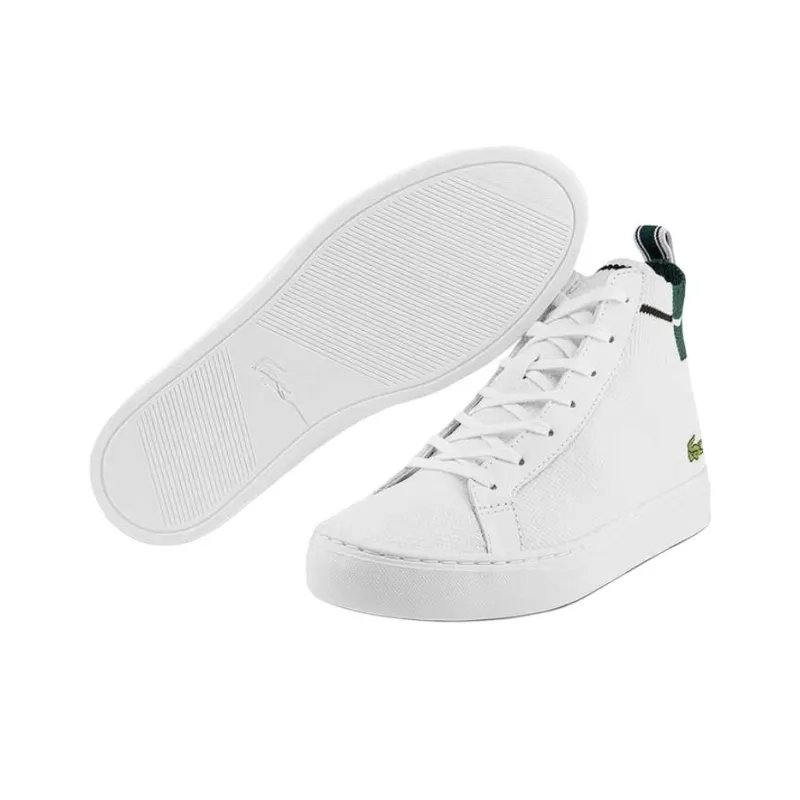 LACOSTE High Top Skateboard Shoes Men's White-4