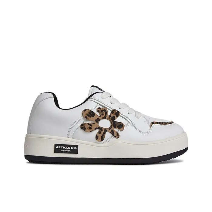 ARTICLE NO. Low Top Skateboard Shoes Unisex Leopard Print With White Accents-1