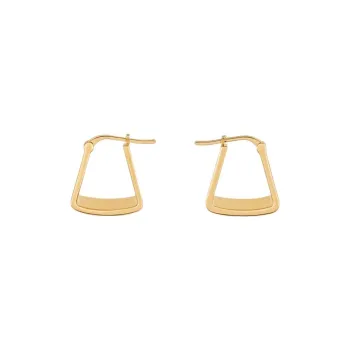 CELINE Formes Abstraites Pyramid Hoops In Brass With Gold Finish