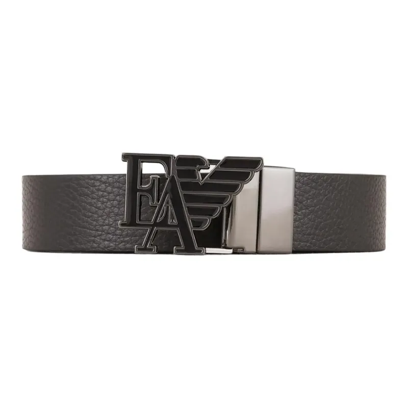 EMPORIO ARMANI Cow Leather Belts Men's Black Width 3cm-0