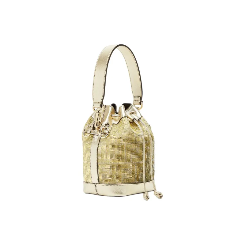 FENDI Mon Tresor Calfskin Bucket Bags One Shoulder Handbags Mini Women's Champagne-1