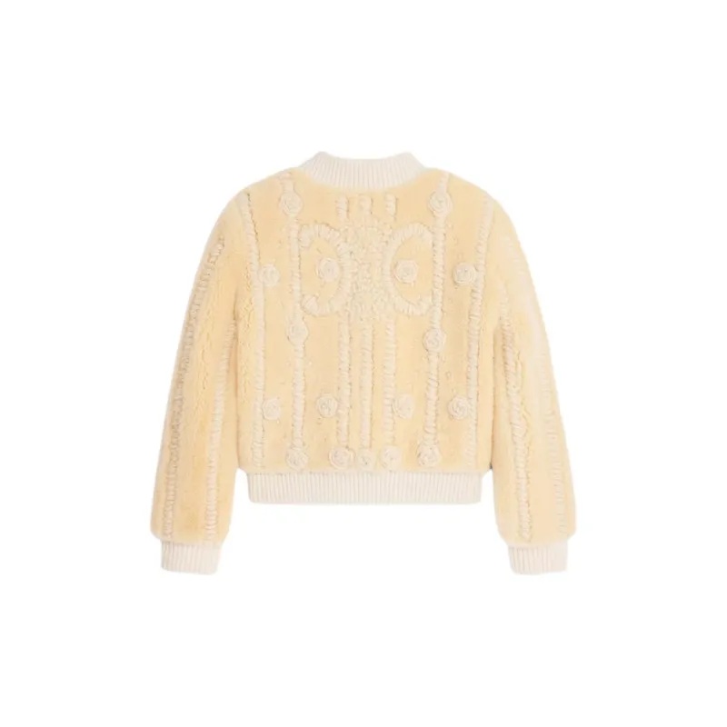 CELINE Triomphe Cardigan Jacket In Curly Lambskin-1