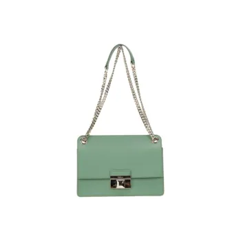 Furla Cow Leather Shoulder Bag Small Size Women's Honeysuckle Green