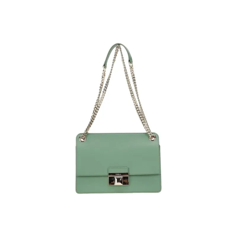 Furla Cow Leather Shoulder Bag Small Size Women's Honeysuckle Green-0