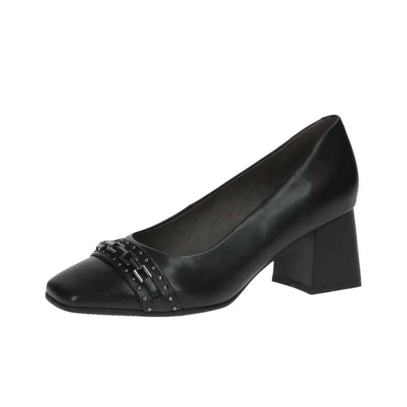 CAPRICE Tessa Chunky Heel High Heels 6cm Women's Black-2