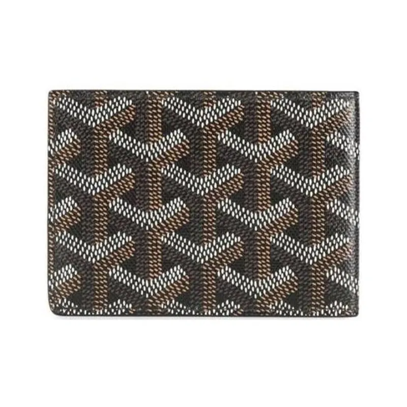 GOYARD Canvas With Calfskin Card Holder Wallet Unisex Black-2