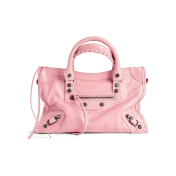 Balenciaga Le City Lambskin Tote Bag Shopping Bag Shoulder Bag Handbag Small Size Women's Pink