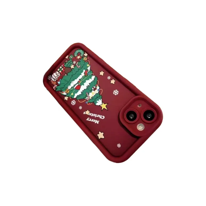 BYZ TPU Material Christmas Tree Phone Case Compatibility Apple IPhone 14/15/16 Pro Max/Plus-1