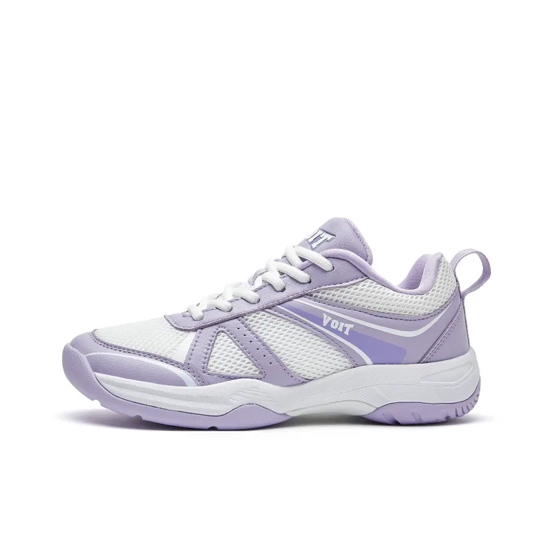 VOIT Coverage Lightweight Rebound Low Top Badminton Shoes Women's Purple White-0