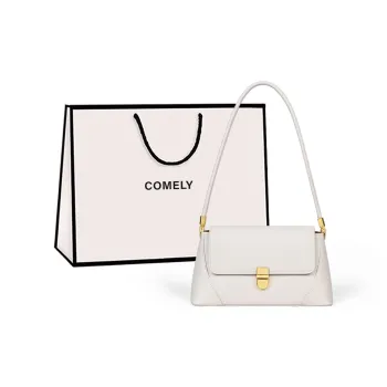 COMELY Synthetic Leather Baguette Bag Handbag Shoulder Bag Regular Women's Ecru