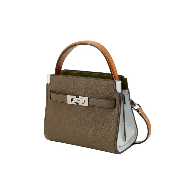 TORY BURCH Lee Radziwill Litchi Grain Leather Crossbody One Shoulder Handbag Mini Women's Mushroom Gray-1