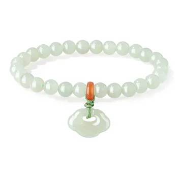 Lao Feng Xiang Hetian Jade Bracelets Green Jade Women's