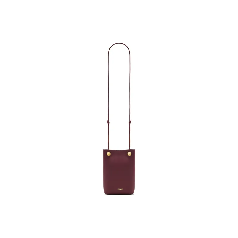 LOEWE Smooth Calf Leather Crossbody Bag Shoulder Bag Women's Dark Burgundy-4