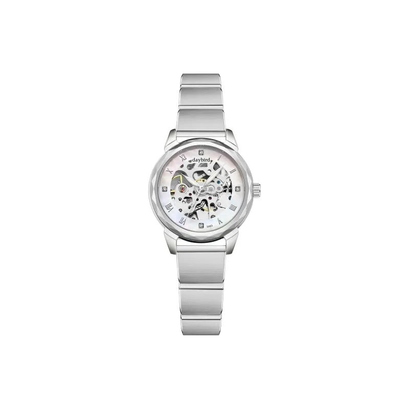 DAYBIRD Mechanical Movement Stainless Steel Watchband Watch Women's Watch Blue Dial-4