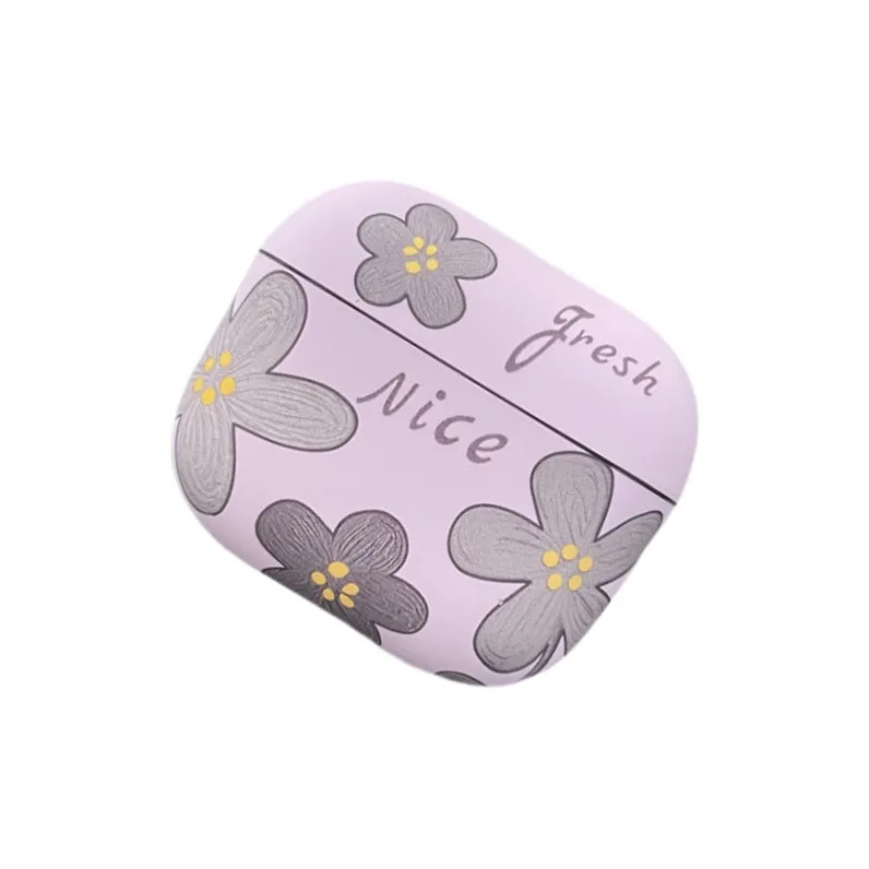 Baohuguang Compatibility AirPods 1/4/Pro 2 TPU Fresh Oil Painting Floral Individual Fully Enclosed Headphone Cases-1