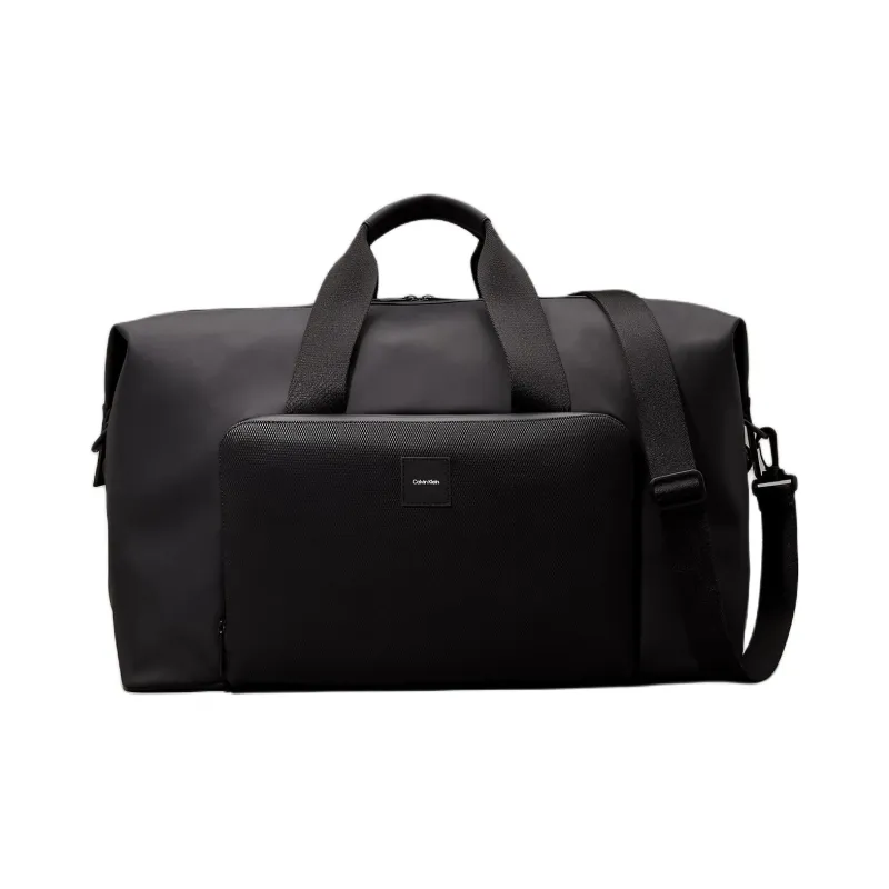 CALVIN KLEIN PU Weekend Bag, One Shoulder Handbag, Travel Bag Men's Black-0