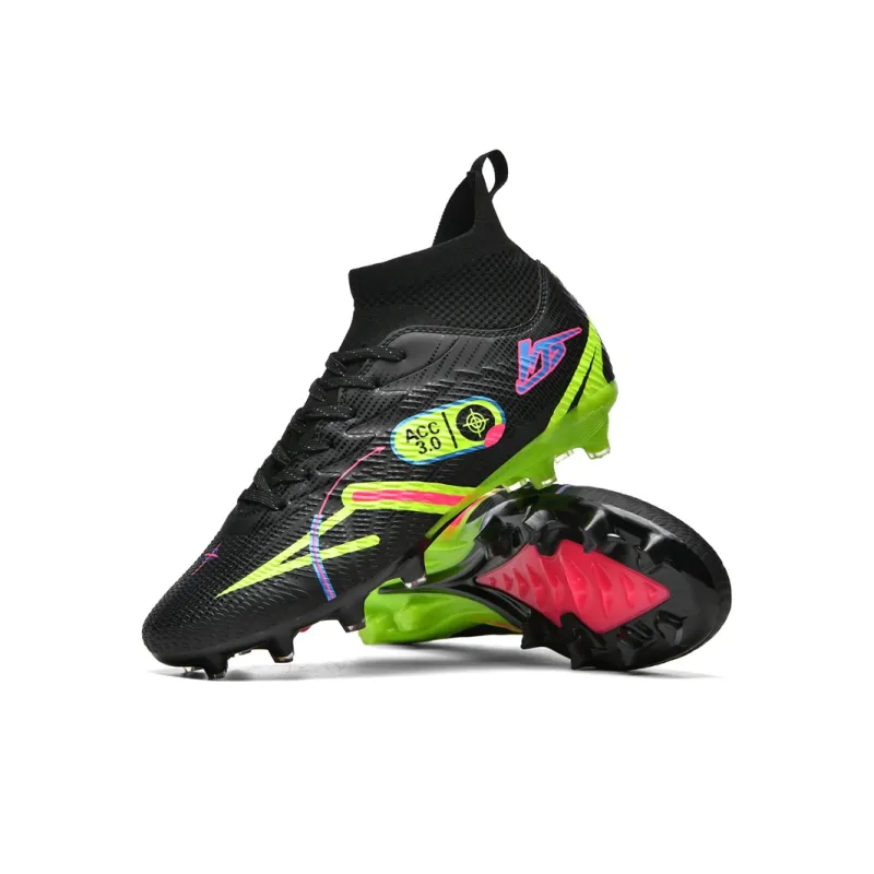 WEJIESS TF Rubber Broken Studs Soft Ground Firm Ground Anti-Slip Wear-Resistant Soccer Shoes Unisex-23