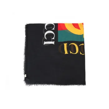 GUCCI Web' Striped Shawl Black