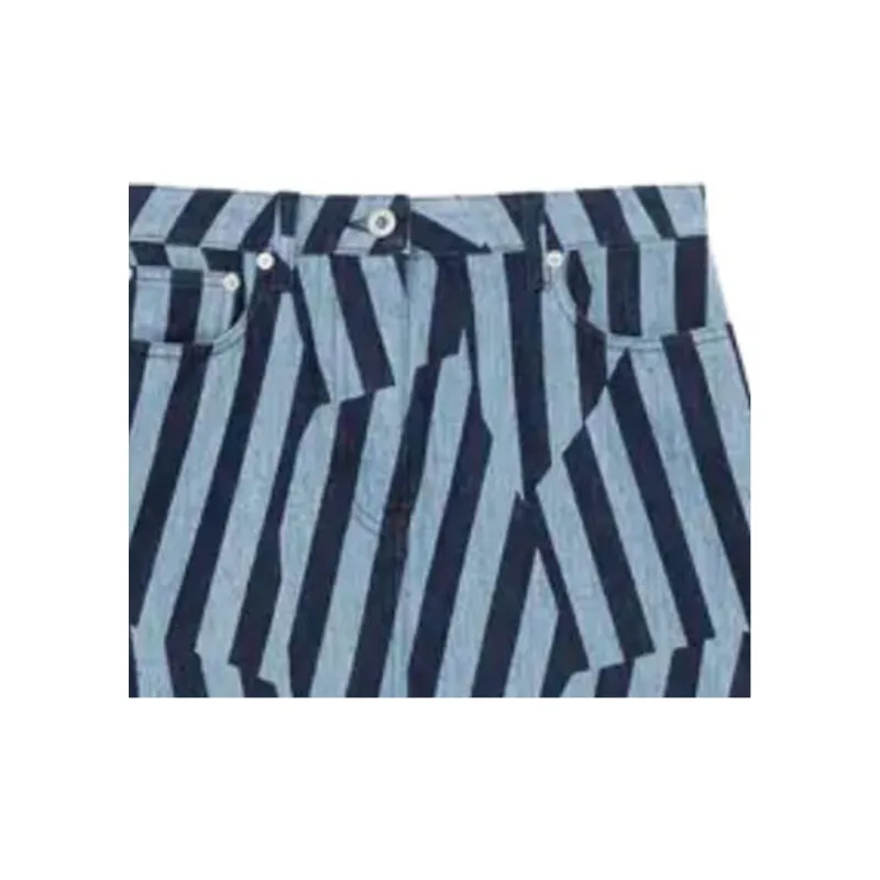 KENZO Striped Denim Mini Skirt-3