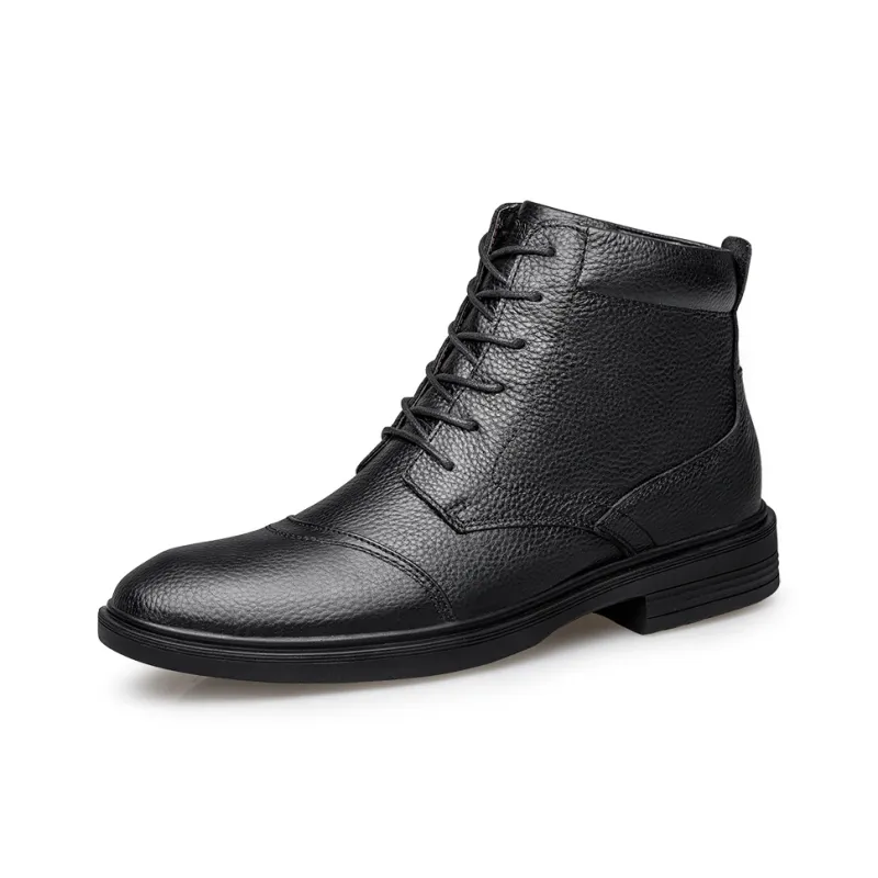 Qiandongmeili Ankle Boots Unisex Black-4