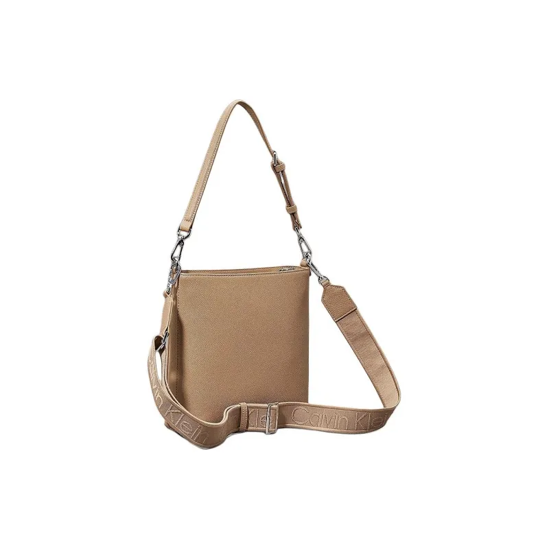 CALVIN KLEIN Polyurethane Bucket Bags Shoulder Bags Small Size Women's Khaki-1