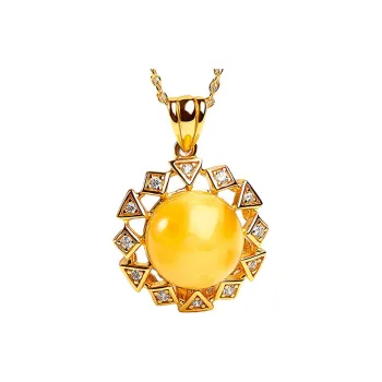 Oriental Jade Amber Beeswax Jade Necklaces Women's