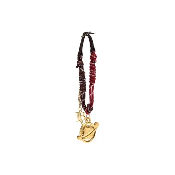 JELLYTOYBOY Zinc Alloy Braided String Artificial Leather Bag Accessory Pendant Unisex Brown