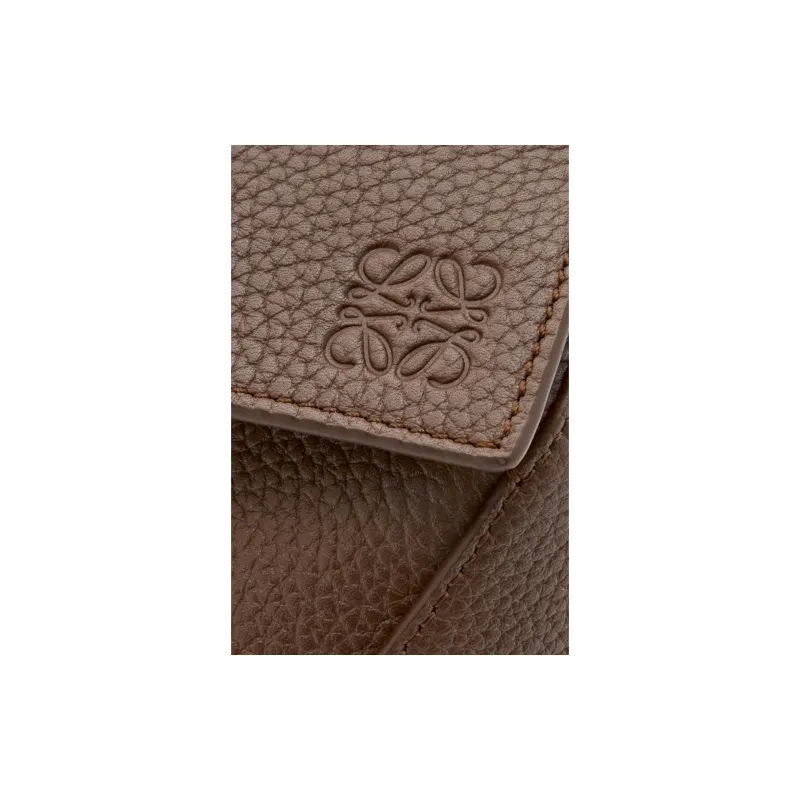 LOEWE Puzzle Grained Calfskin Fanny Pack Small Size Men's Dark Color Cigar Gray-5