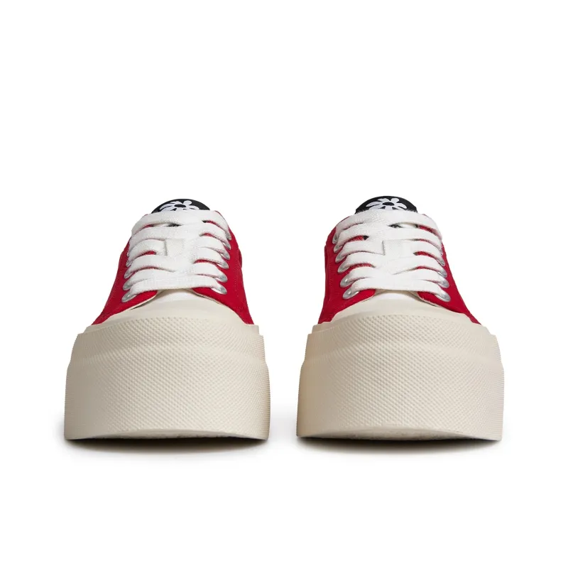 ARTICLE NO. Wear resistant And Lightweight Low Top Canvas Shoes Unisex Red & White-4