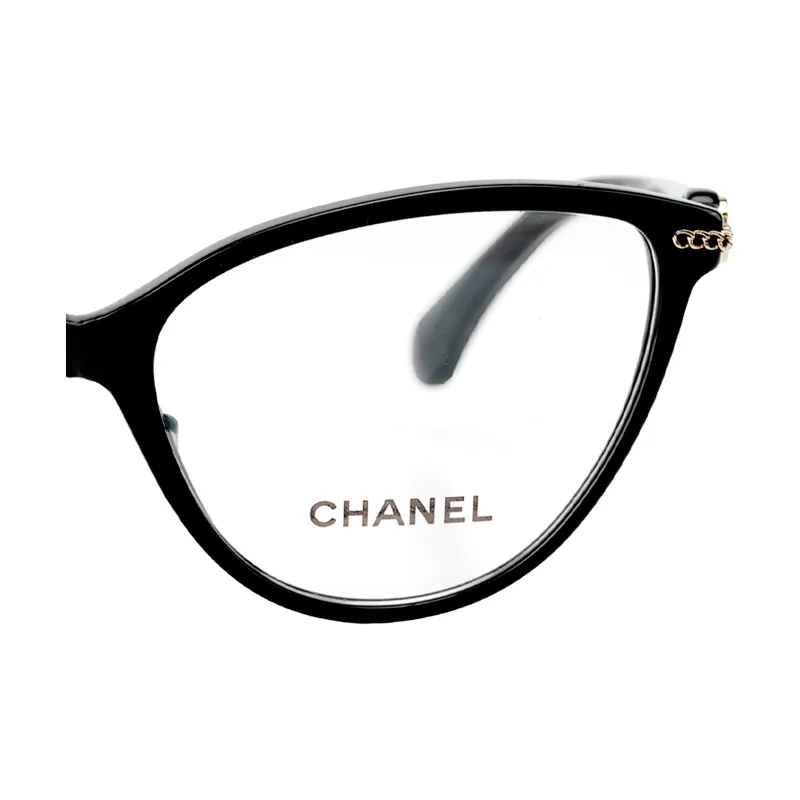 CHANEL Cat Eye Acetate Cat Eye Eyeglass Frames Women's Black-3