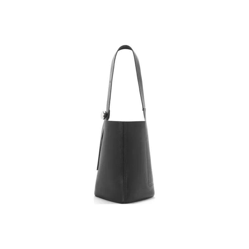 LOEWE Pebble Bucket Grained Calfskin Bucket Bag Handbag Shoulder Bag Large Size Men's Black-2