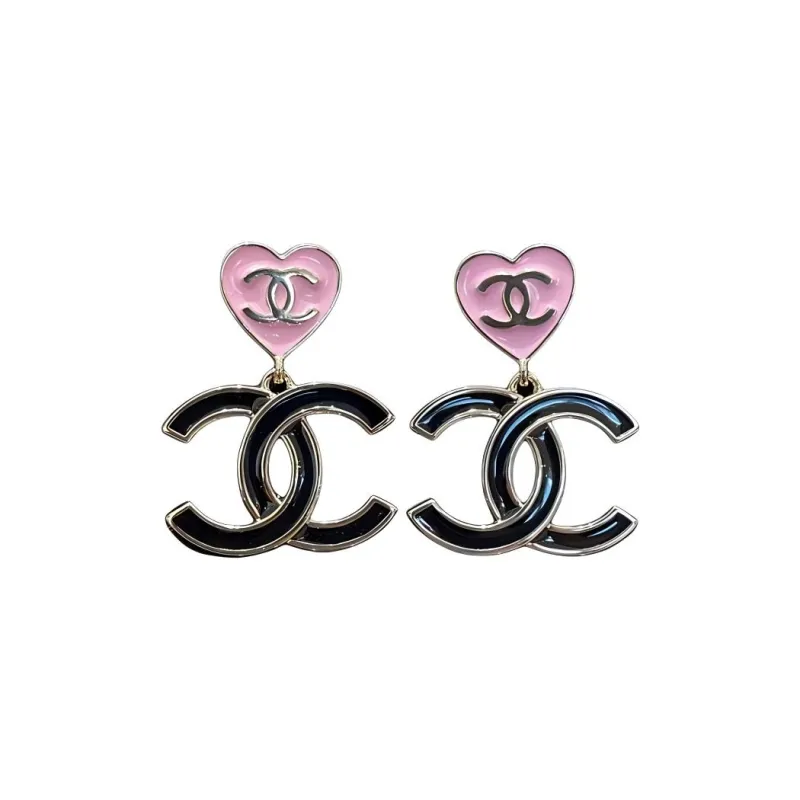 CHANEL Metal Earrings Women's Black-0
