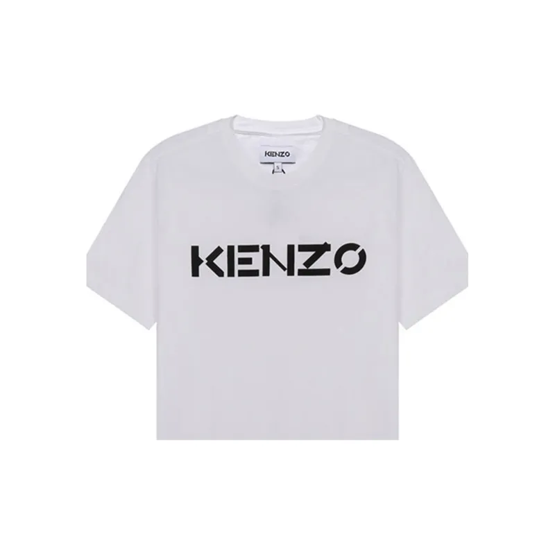 KENZO Letter Logo T Shirts Men White-4