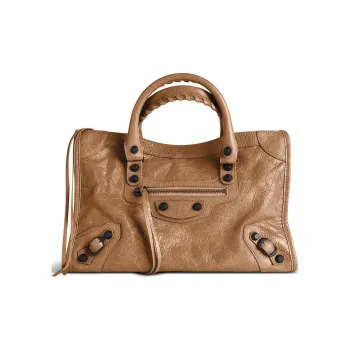 Balenciaga Le City Lambskin Tote Bag Shopping Bag Shoulder Bag Handbag Small Size Women's Camel