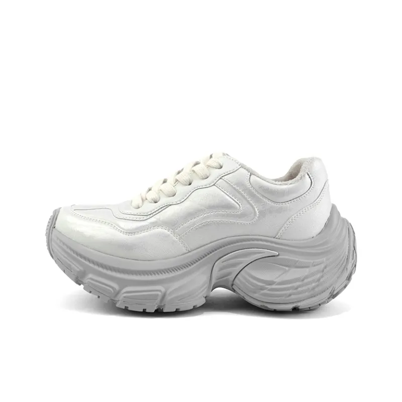 Uinnate Low-Top Chunky Sneakers Women's Silver-0