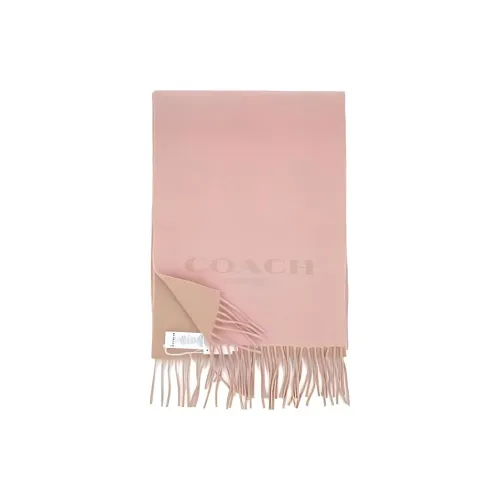 COACH Knit Scarves Unisex Pink Camel