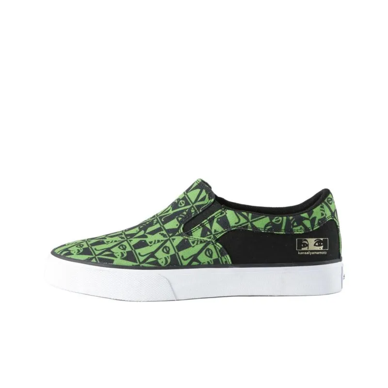 KANSAI YAMAMOTO x Skechers Anti-Slip Wear-Resistant Low-Top Casual Shoes Men's Black Green-0