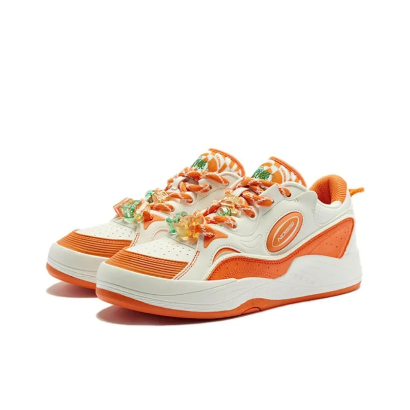 QIAODAN Egg Shoes Cushioning Wear Resistant Low Top Skateboard Shoes Men's Lime Ivory-1