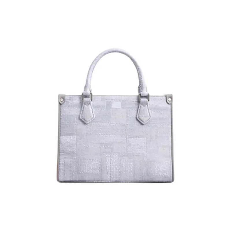 FION Fabric Tote Bag, Shopping Bag, Handbag, Crossbody Bag Regular Women's Light Gray-4