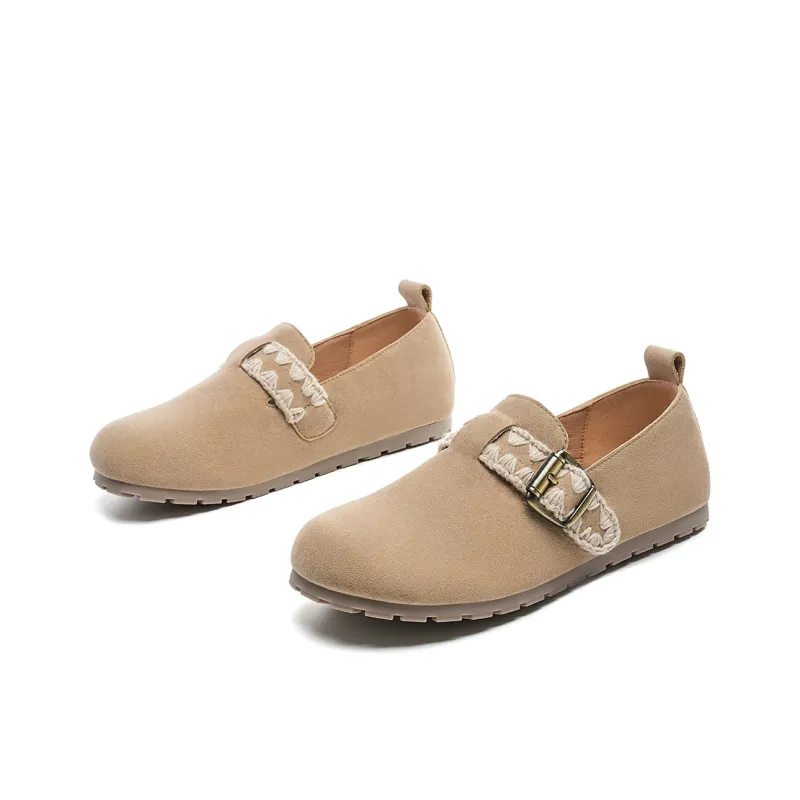 EBLAN Casual Single Shoes Women's Apricot-1