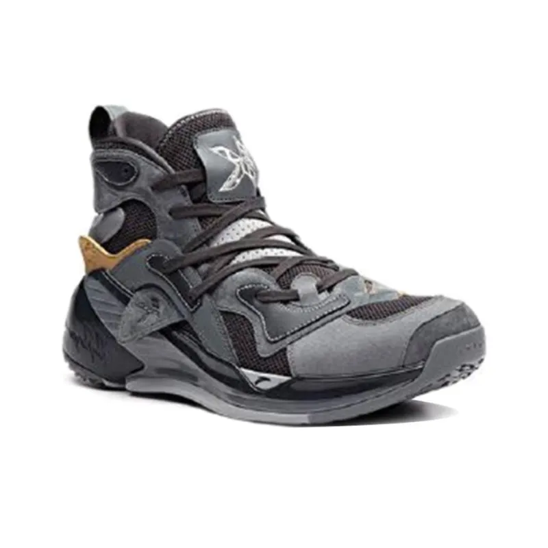 Anta KT4 Distressed Edition, Ash Klay Thompson Anti Slip Wear Resistant High Top Basketball Shoes Men's Gray-2