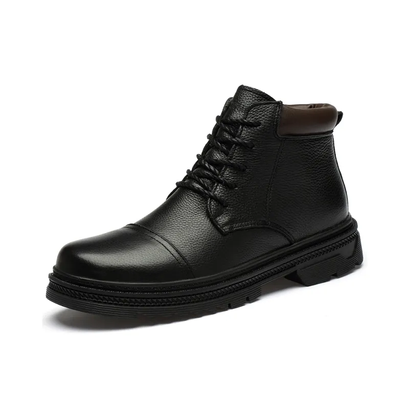 Qiandongmeili Ankle Boots Men's Black-1