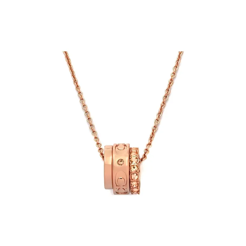 COACH Brass Necklaces Women's Rose Gold-1